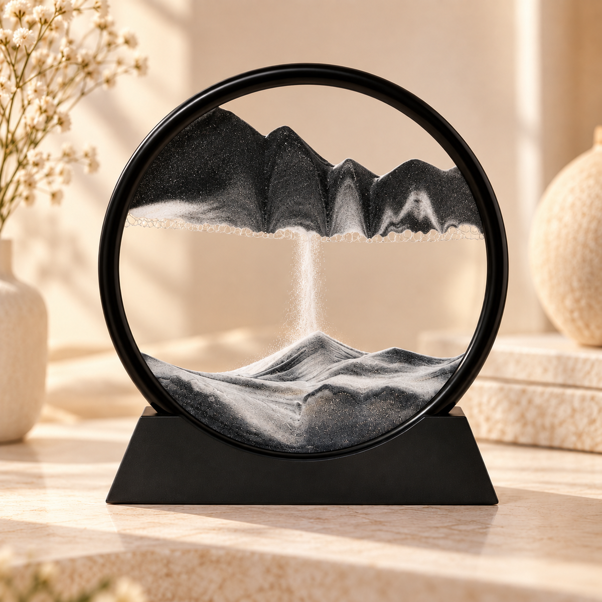 Moving Sand Art - Black frame with black sand