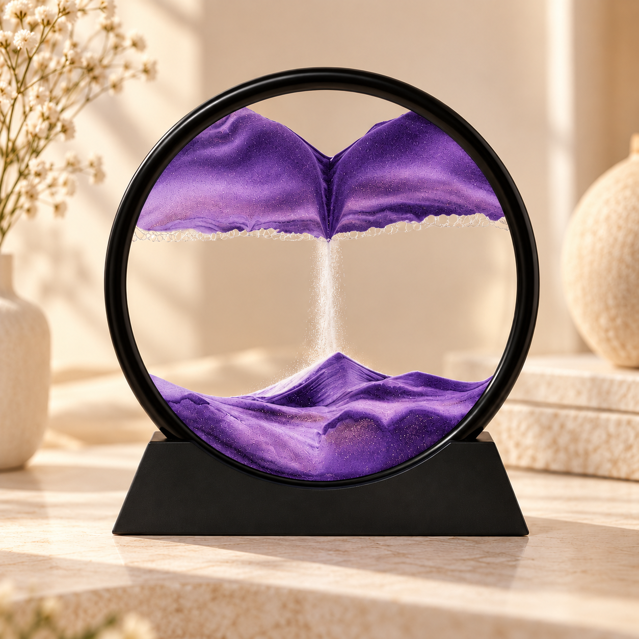 Moving Sand Art - Black frame with purple sand
